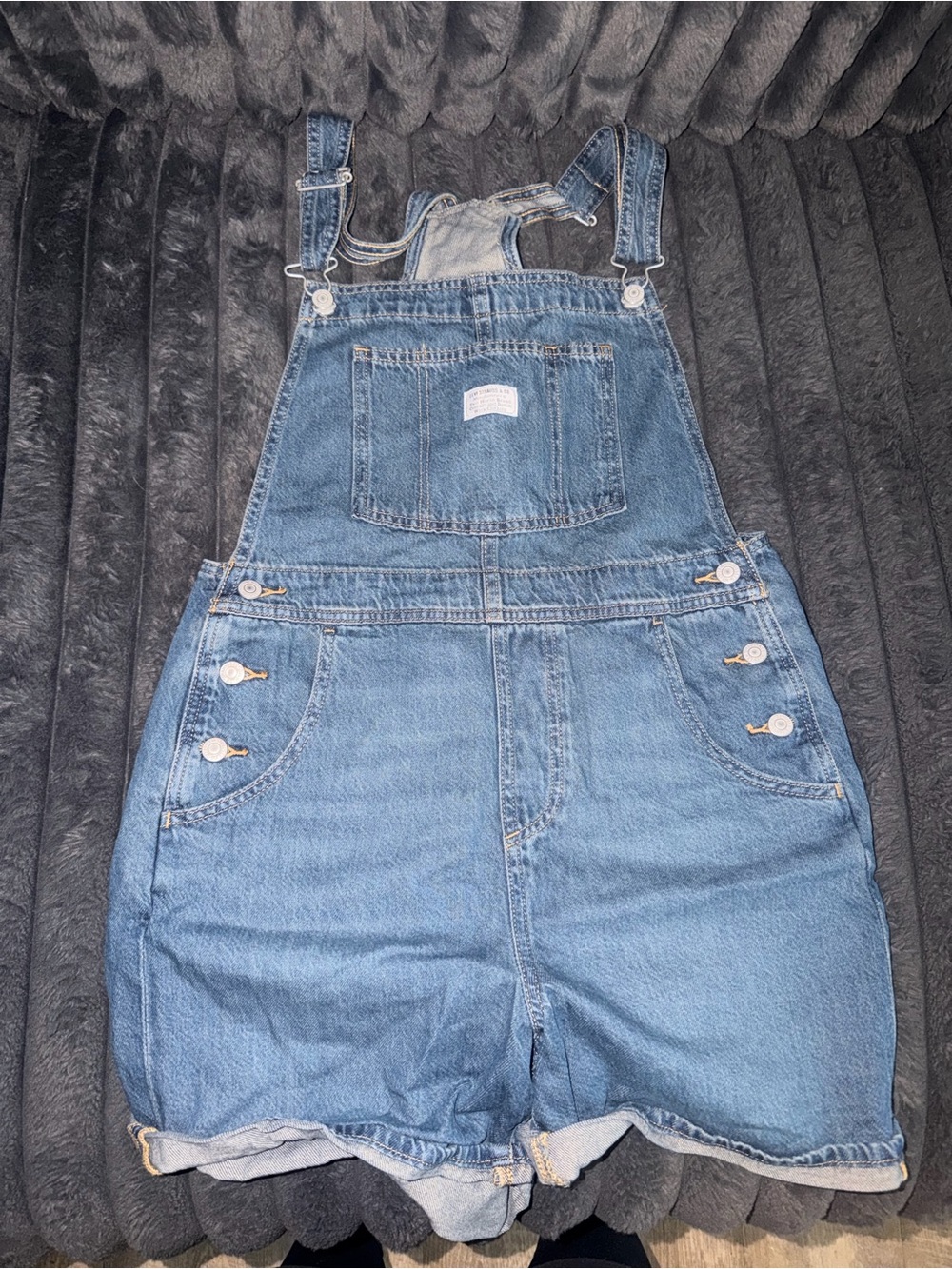 Levi's Light Blue Denim Short Overalls